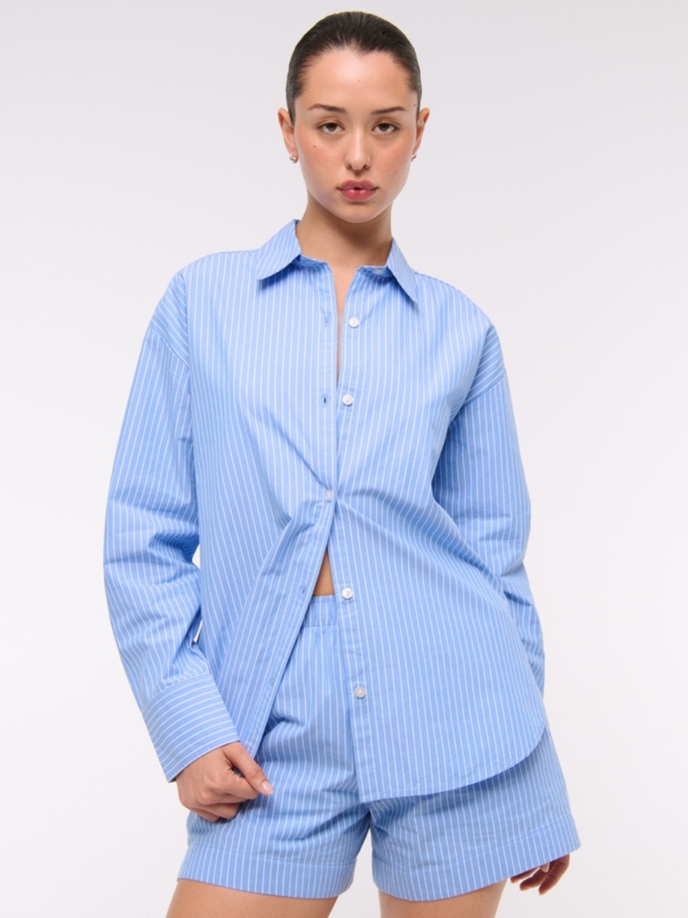 Abercrombie & Fitch Tie back Light Blue and White Striped Shirt NWT XS